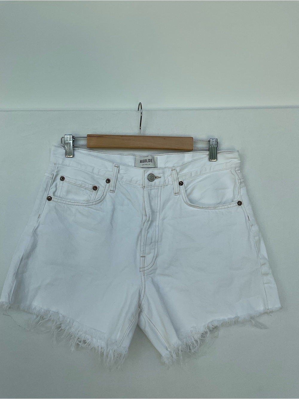 Agolde Parker Long High-Rise Denim Shorts